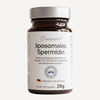 Liposomales Spermidin von epigreens® – Braunglas mit 30 Kapseln für 1 Monat, Vorderseite mit Etikett